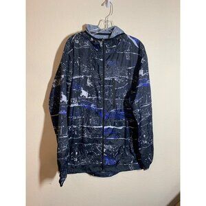 Eastbay Windbreaker Rain Resistant Lightweight Hooded Jacket Unisex Black Large